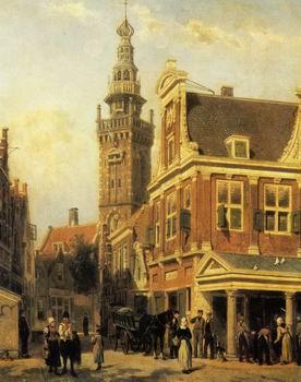 unknow artist European city landscape, street landsacpe, construction, frontstore, building and architecture. 312 Germany oil painting art